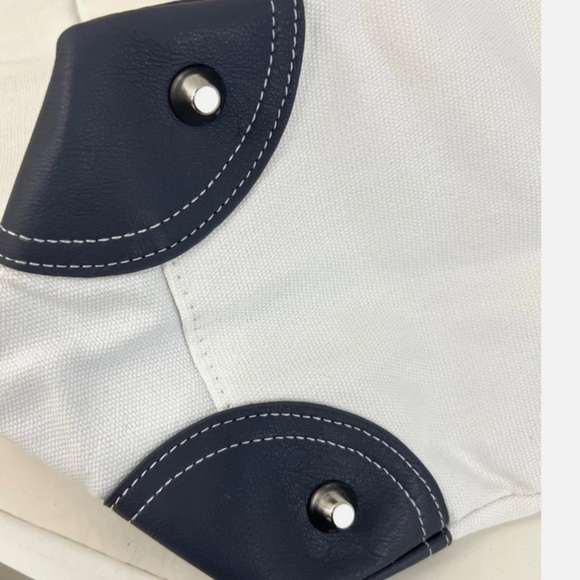 Dolce & Gabbana White Canvas Tote with Navy Details - Picture 3 of 5
